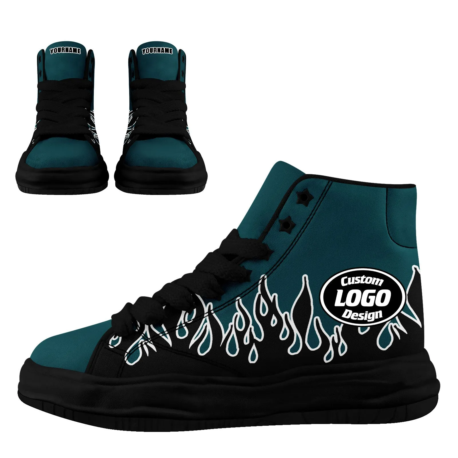 Custom Green Black Philadelphia Football Jersey and Firesoul Sports Shoes Combo Offer Personalized Combo ZH-D020273-23