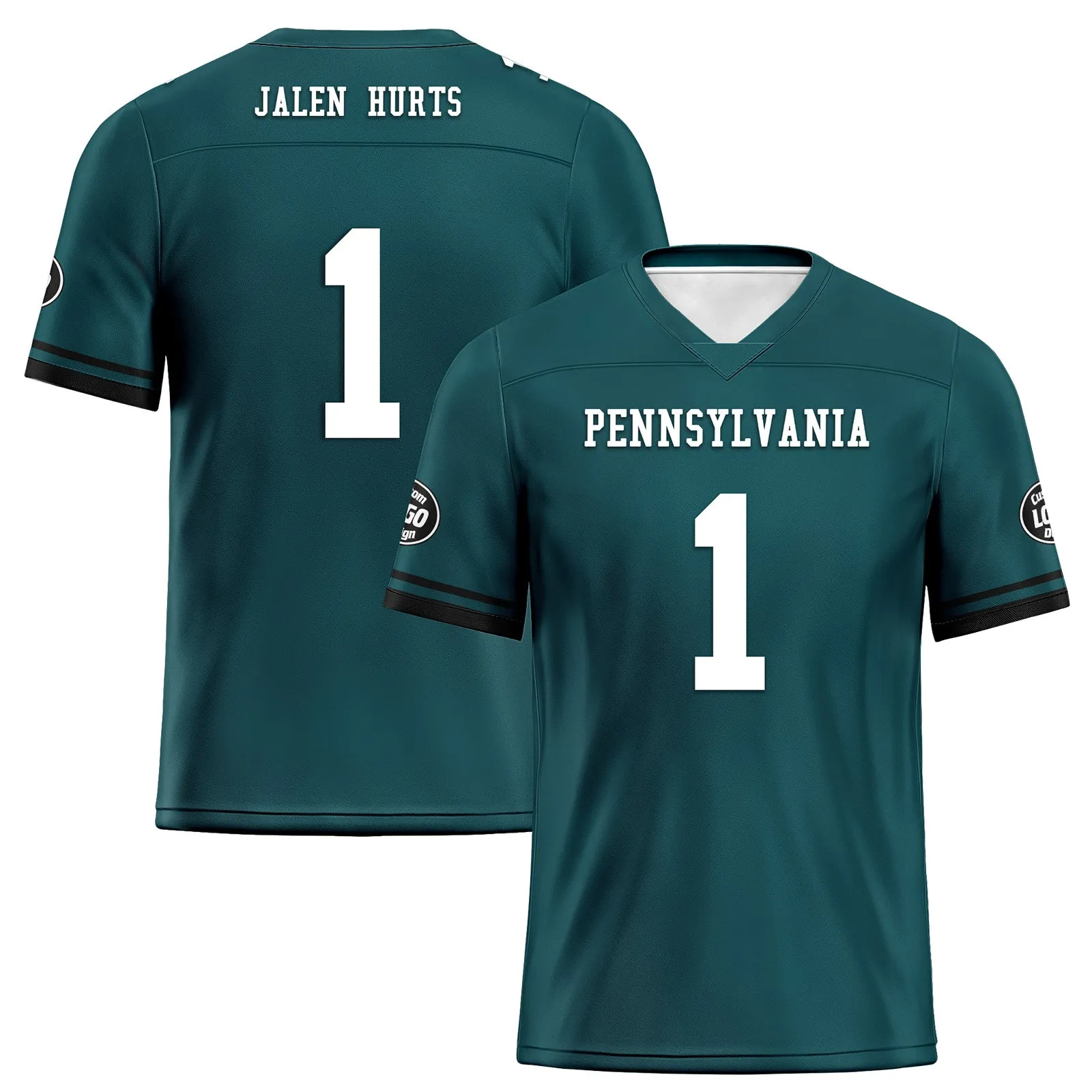 Custom Green Black Philadelphia Football Jersey and Firesoul Sports Shoes Combo Offer Personalized Combo ZH-D020273-23