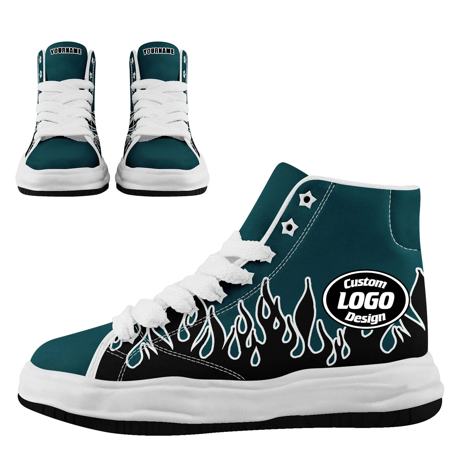 Custom Green Black Philadelphia Football Jersey and Firesoul Sports Shoes Combo Offer Personalized Combo ZH-D020273-23