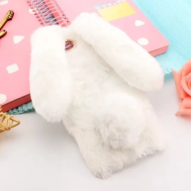 Cute Fluffy Rabbit Ears with Diamonds - Phone Case Cover Samsung