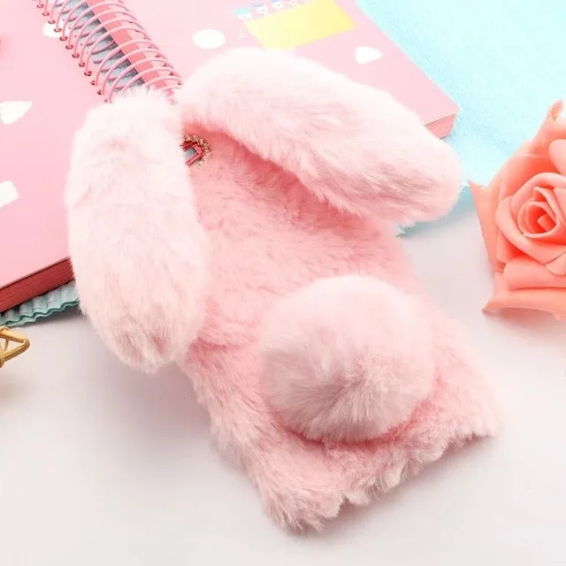 Cute Fluffy Rabbit Ears with Diamonds - Phone Case Cover Samsung