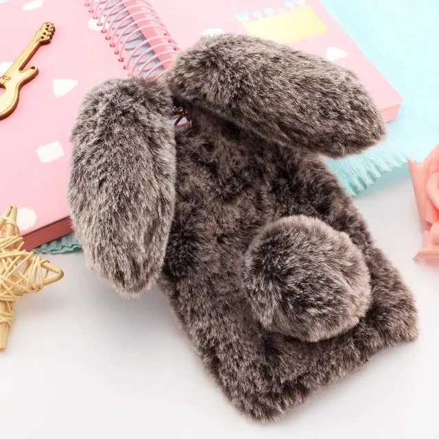 Cute Fluffy Rabbit Ears with Diamonds - Phone Case Cover Samsung