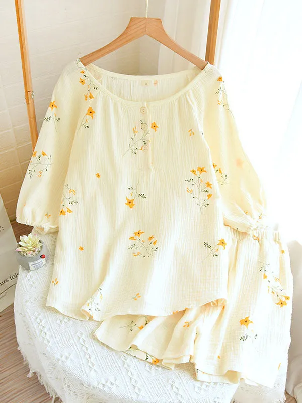 Cute Half Sleeve Pajamas Set