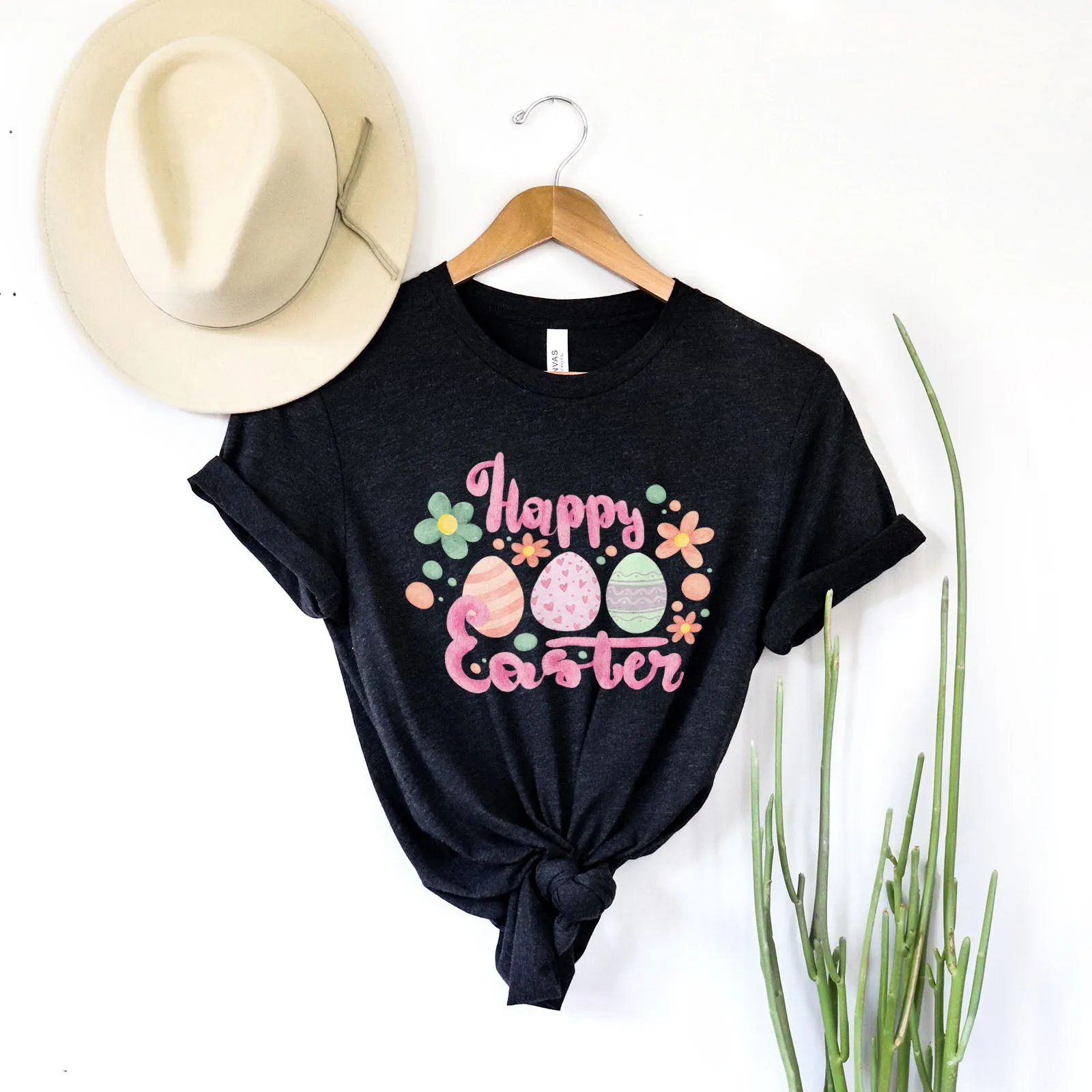 Cute Pink Happy Easter Tee