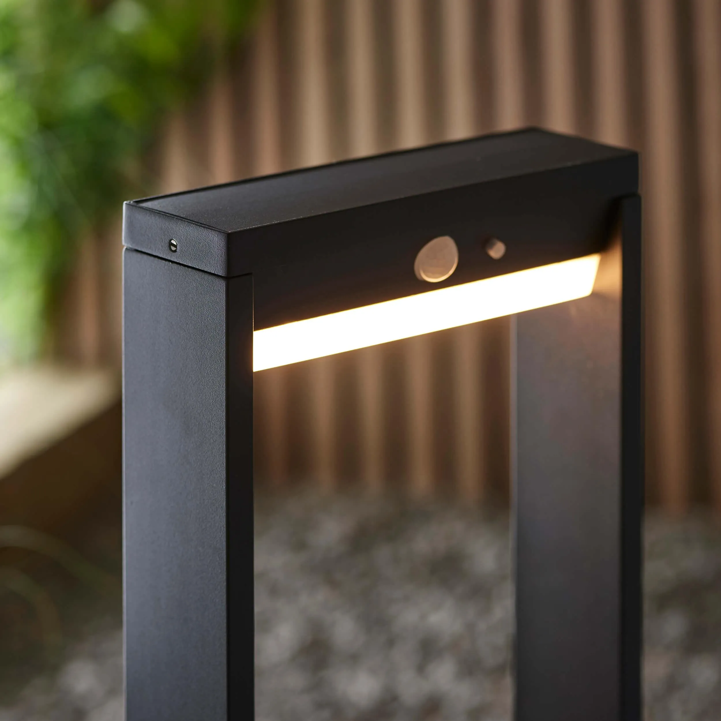 Dannah 1 Light Solar Black Outdoor Lamppost With PIR Sensor