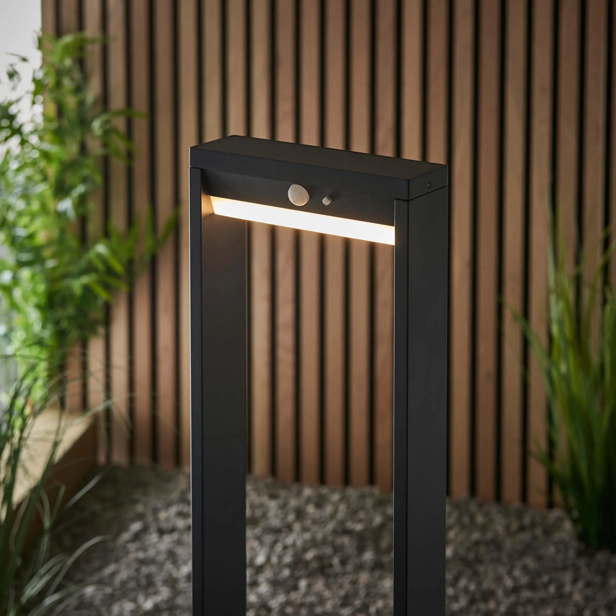 Dannah 1 Light Solar Black Outdoor Lamppost With PIR Sensor