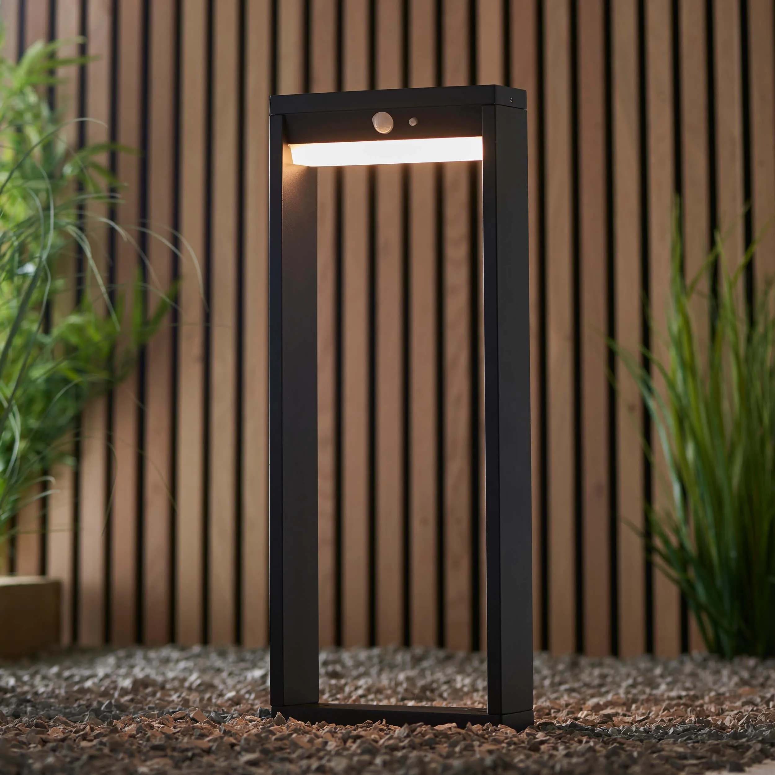 Dannah 1 Light Solar Black Outdoor Lamppost With PIR Sensor