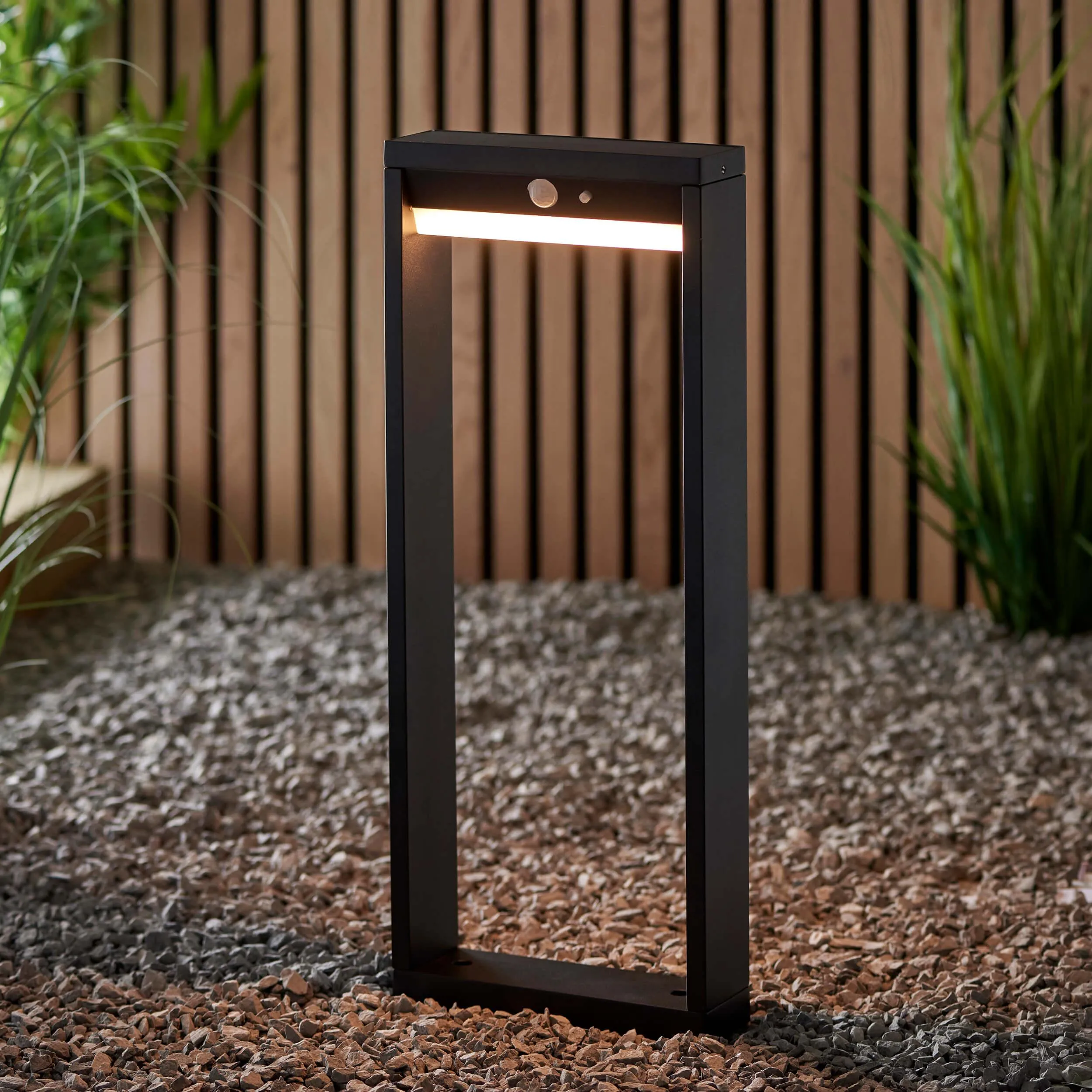 Dannah 1 Light Solar Black Outdoor Lamppost With PIR Sensor