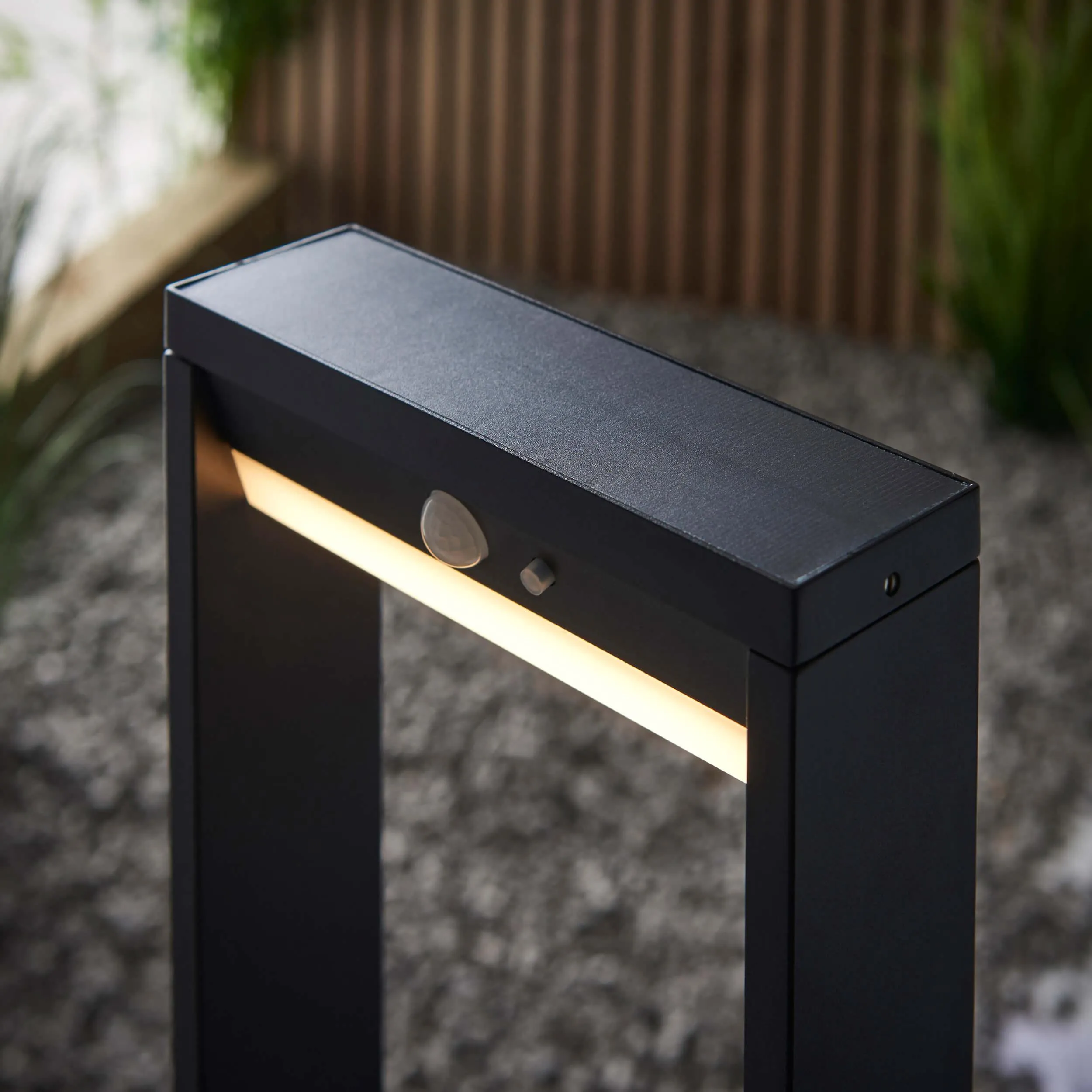 Dannah 1 Light Solar Black Outdoor Lamppost With PIR Sensor