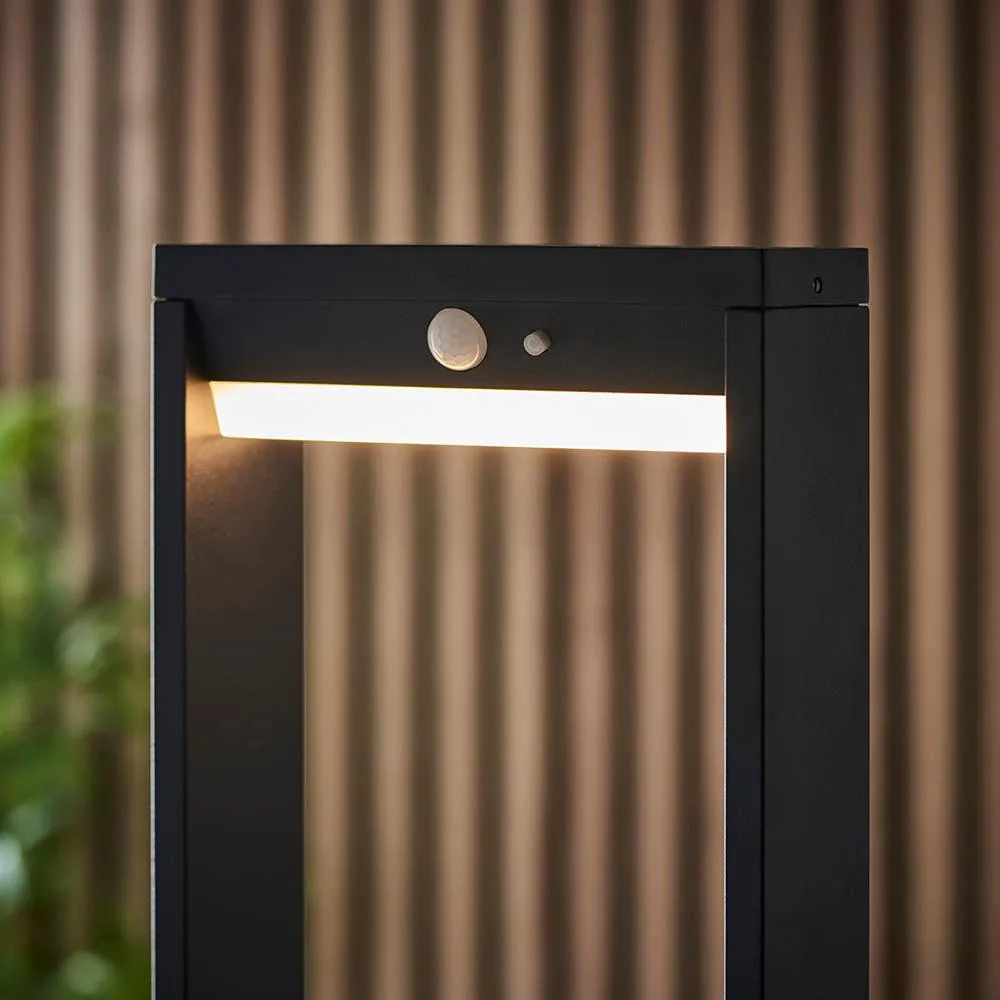 Dannah 1 Light Solar Black Outdoor Lamppost With PIR Sensor