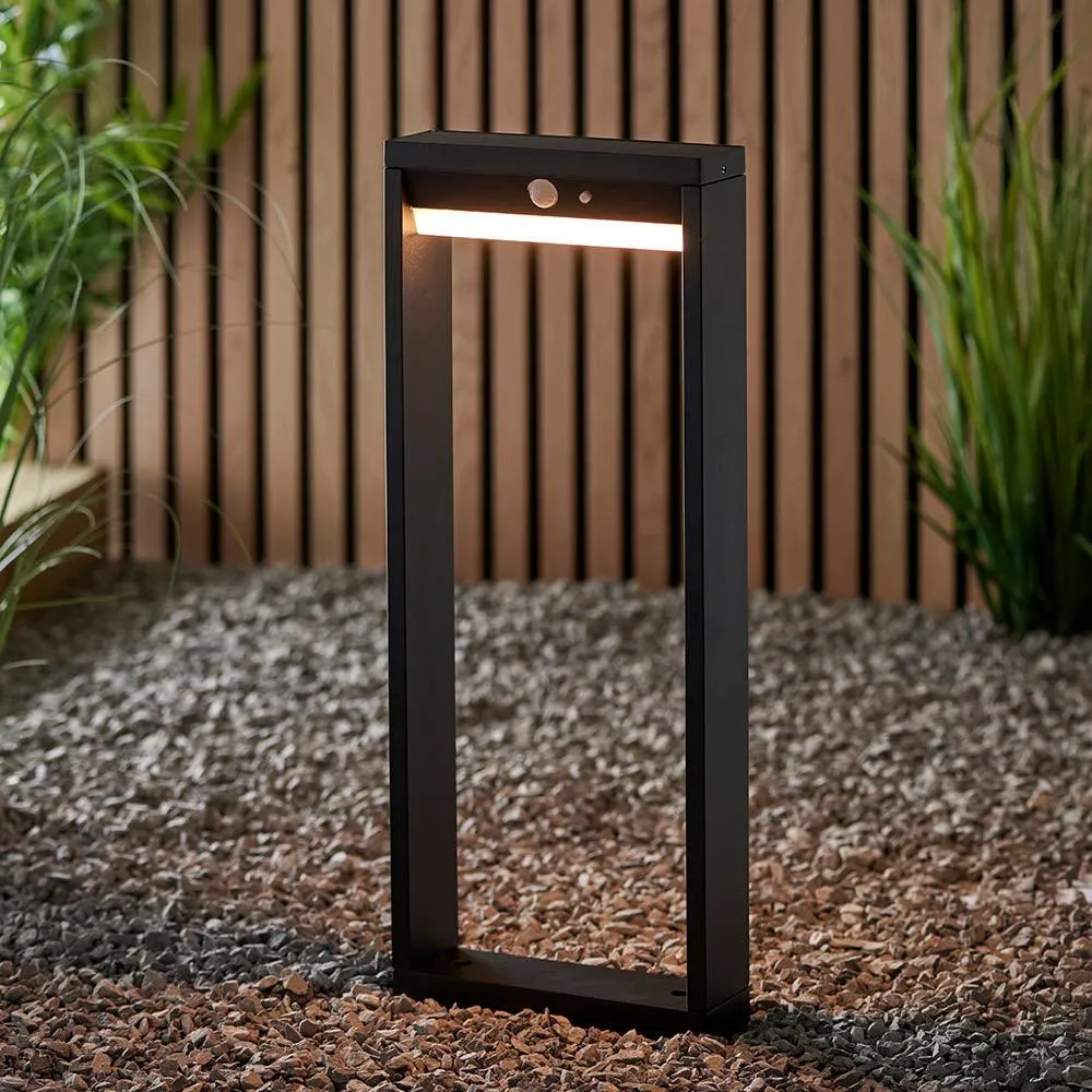 Dannah 1 Light Solar Black Outdoor Lamppost With PIR Sensor