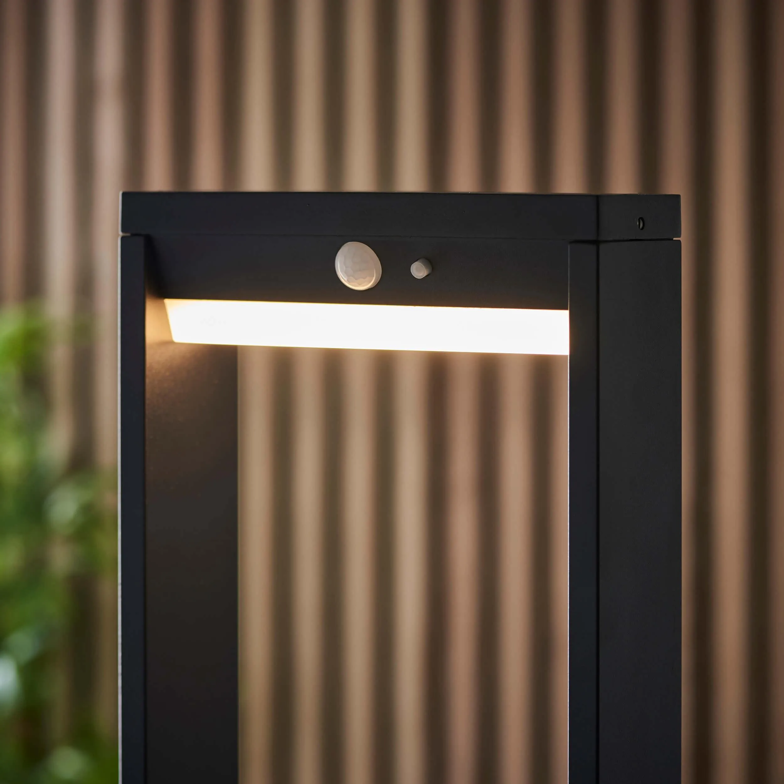 Dannah 1 Light Solar Black Outdoor Lamppost With PIR Sensor