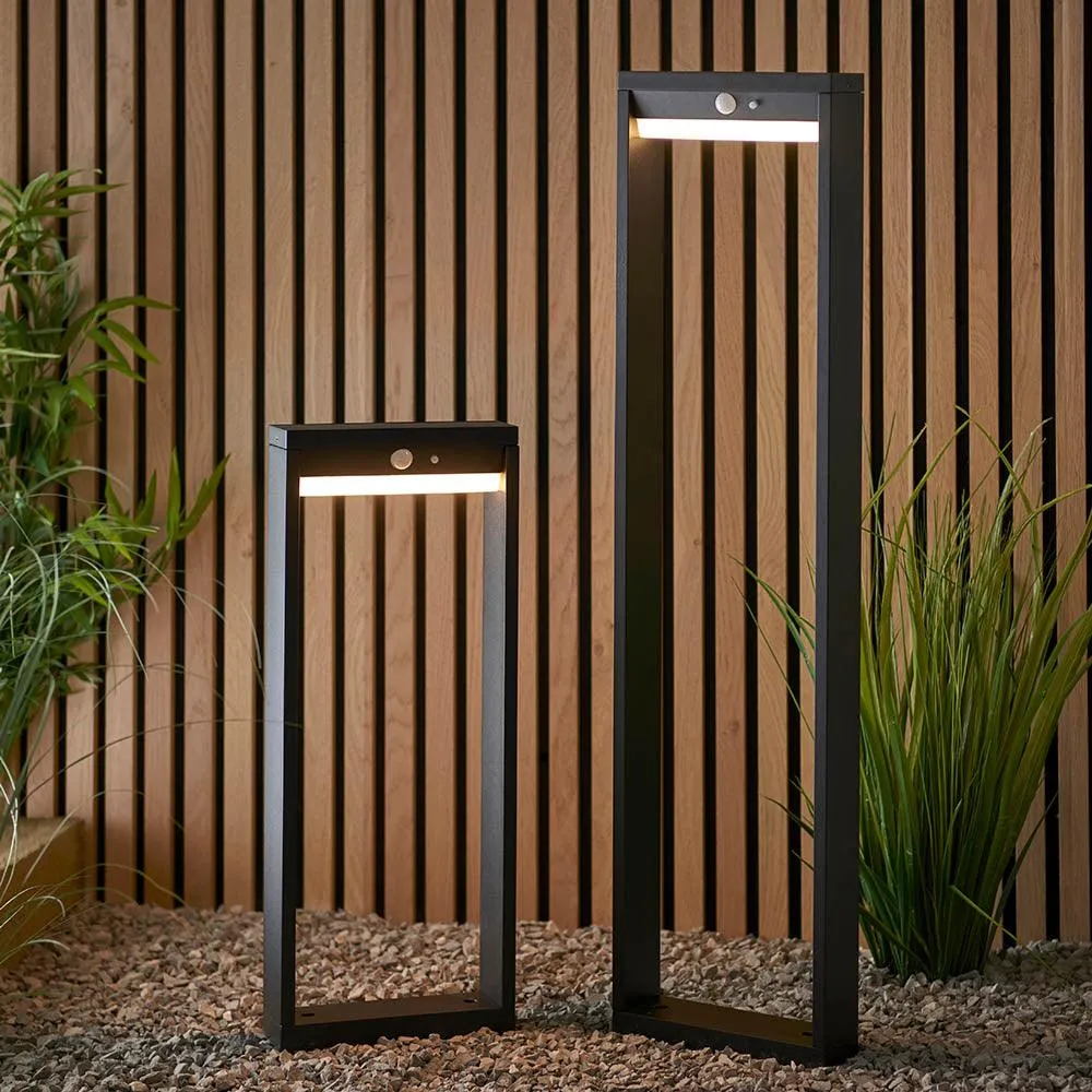 Dannah 1 Light Solar Black Outdoor Lamppost With PIR Sensor