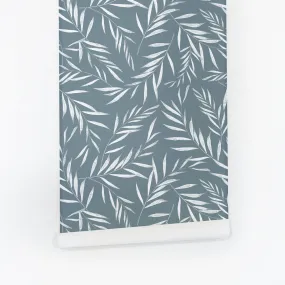 Dark Windy Blue Foliage Wallpaper
