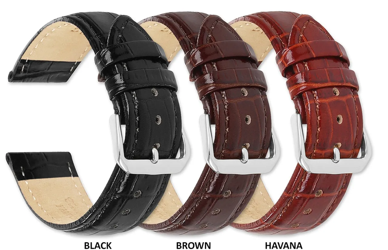 Debeer Crocodile Grain Chrono Short Replacement Watch Band