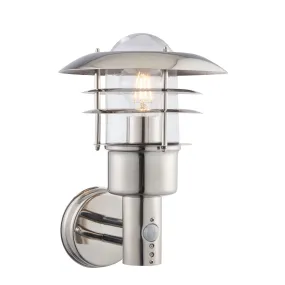 Dexter Stainless Steel Outdoor Wall Light With PIR Sensor