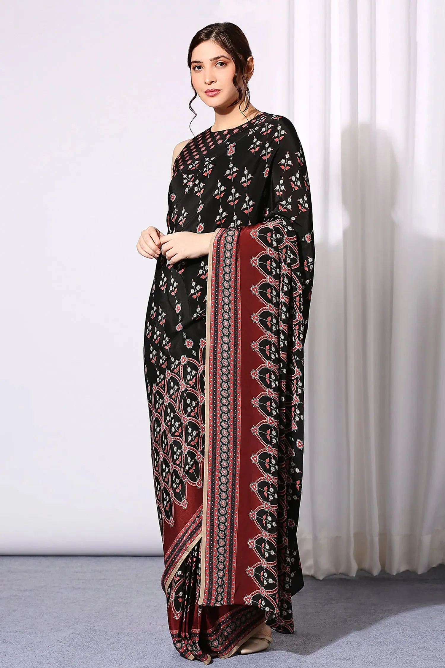 Ethnic Pre-Draped Saree Set