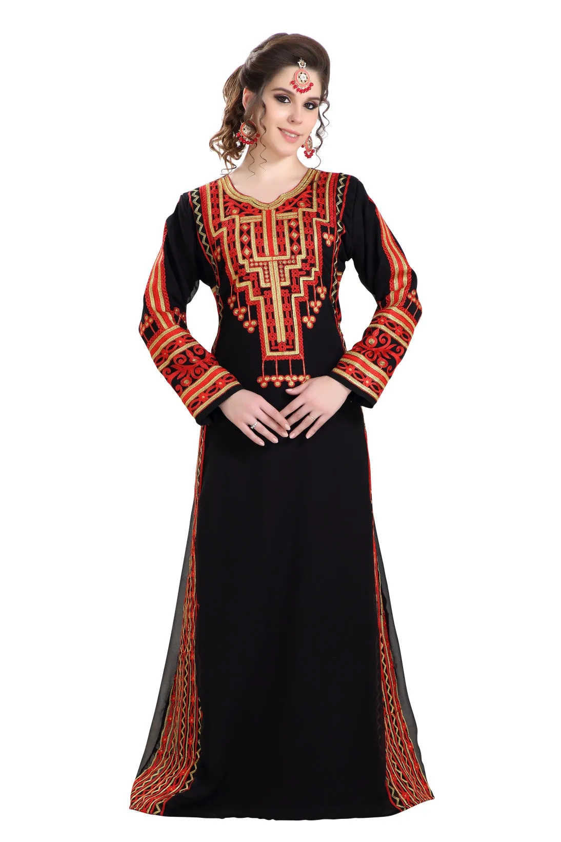 Farasha Maxi Dress Embroidered Robe