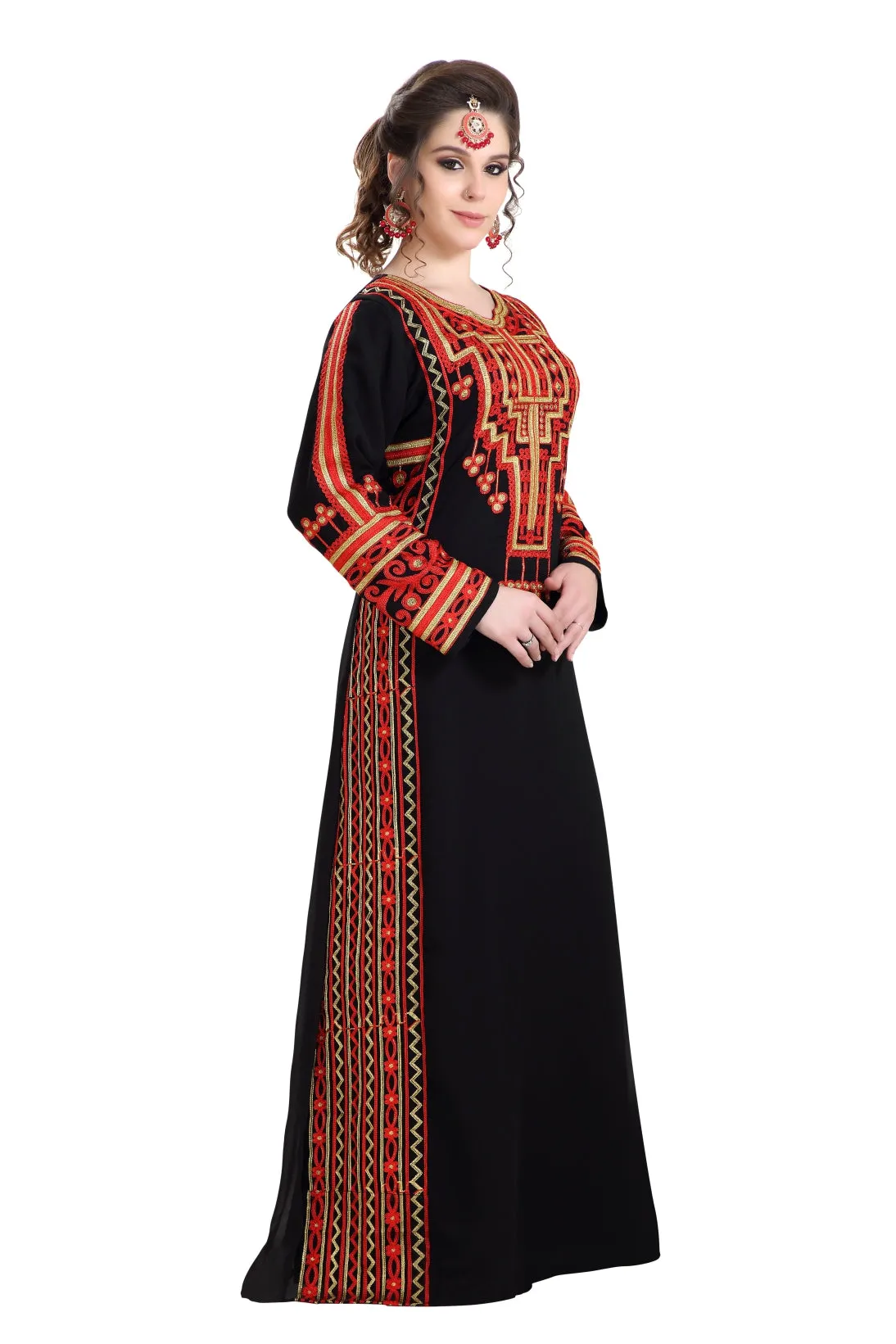 Farasha Maxi Dress Embroidered Robe