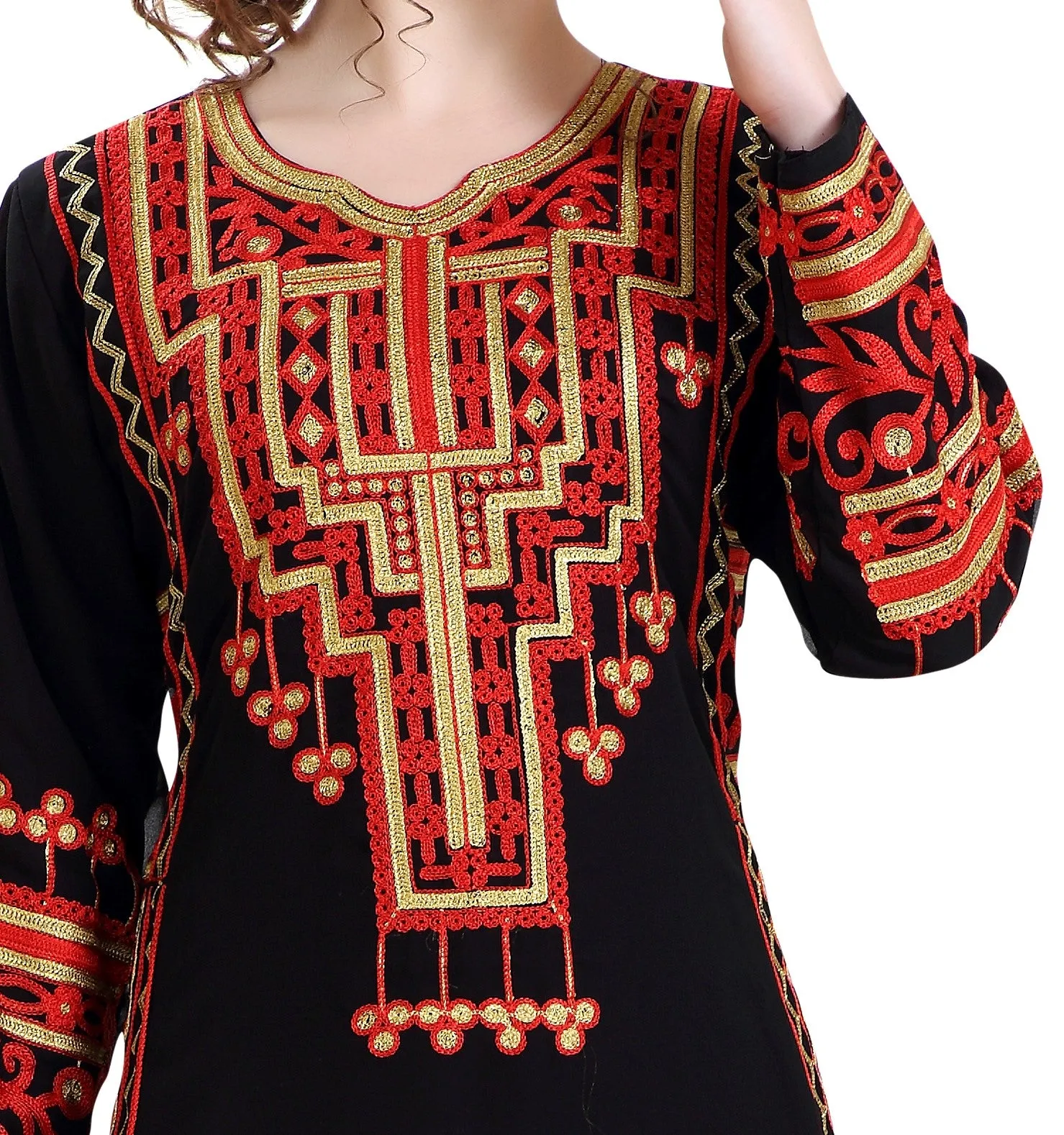 Farasha Maxi Dress Embroidered Robe