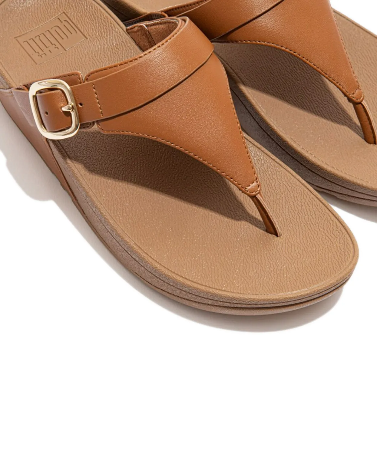 Fitflop Lulu Adjustable Leather Toe Post Sandals Tan