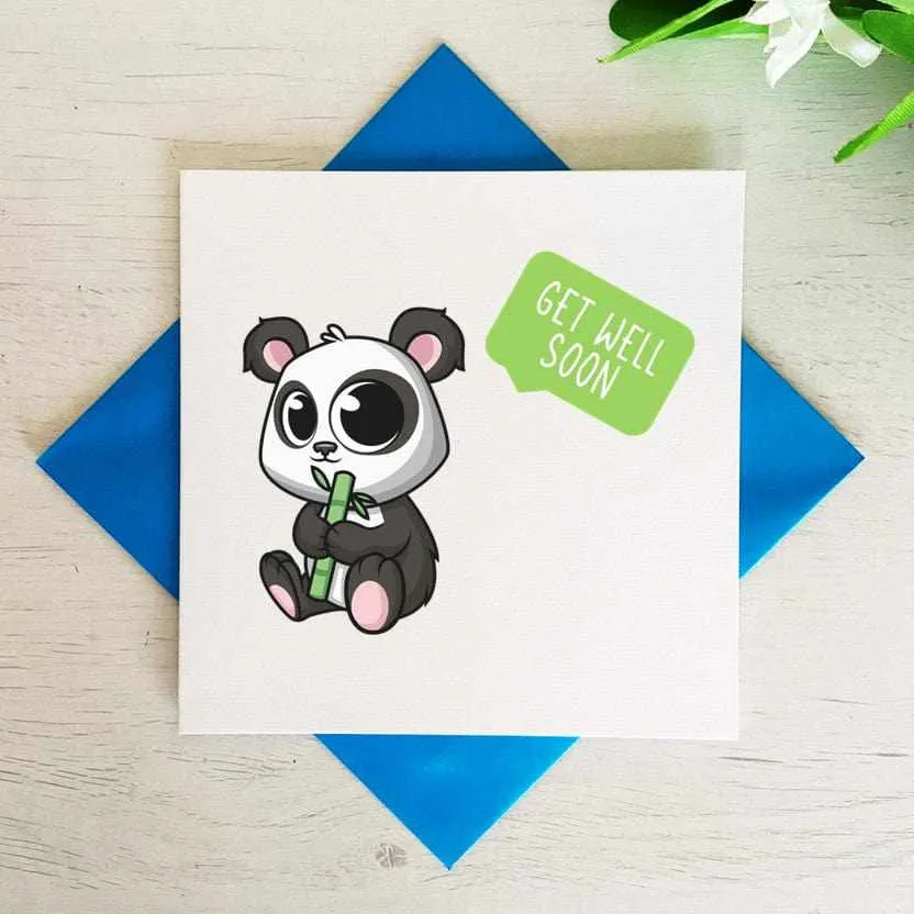 Get Well Soon Panda Greeting Card