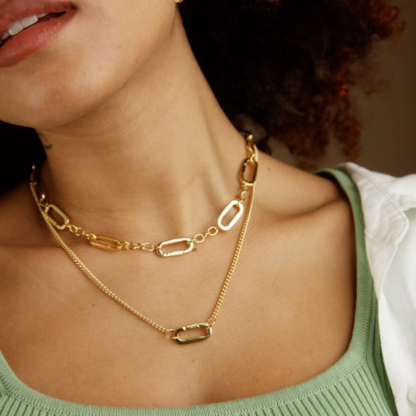 Gold Plated Chunky Charm Collector Choker