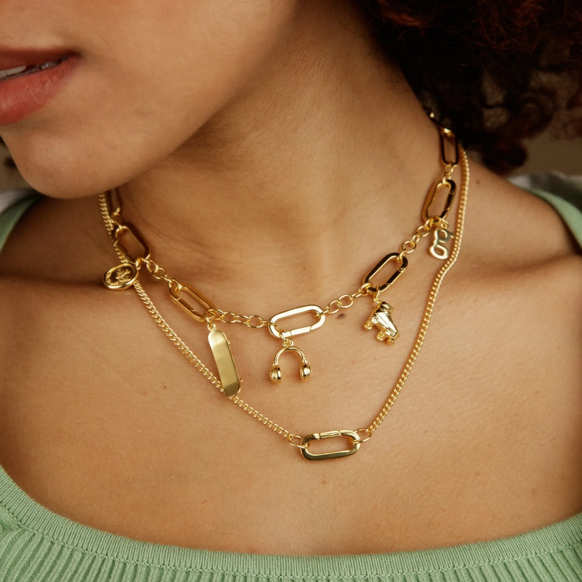 Gold Plated Chunky Charm Collector Choker