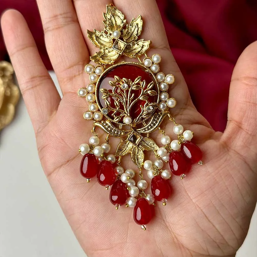 Gulaal Earrings (Maroon)