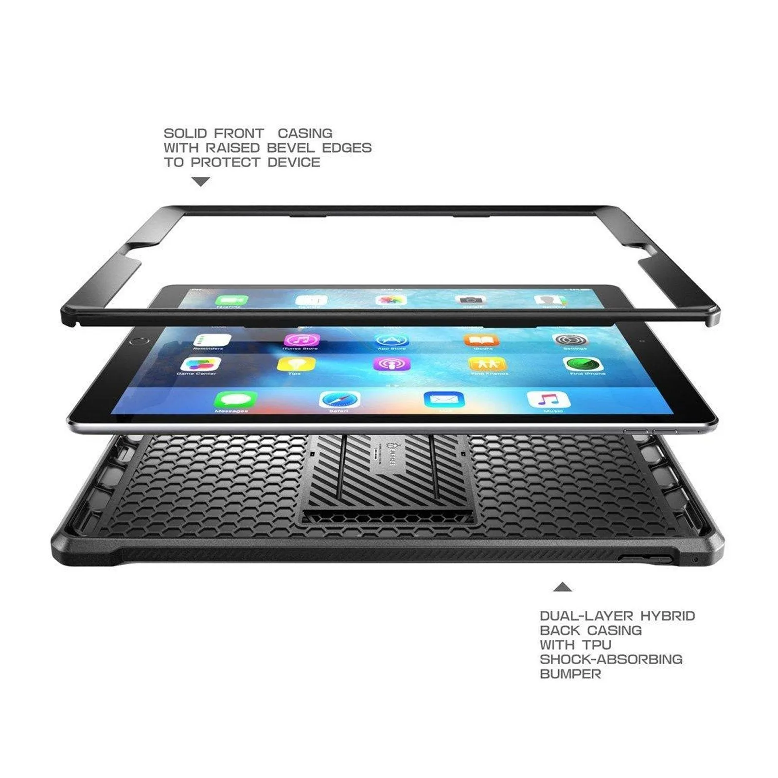 iPad Pro 12.9 in (2017) Unicorn Beetle Pro Rugged Case with Kickstand-Black