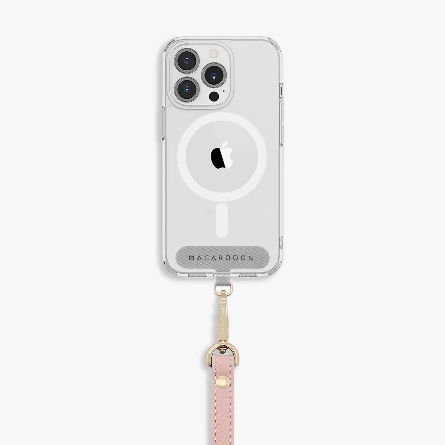 iPhone 13 Mini Clear Case with Wrist Leather Strap