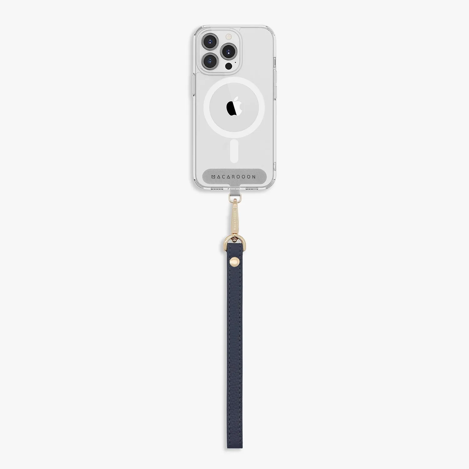 iPhone 13 Mini Clear Case with Wrist Leather Strap