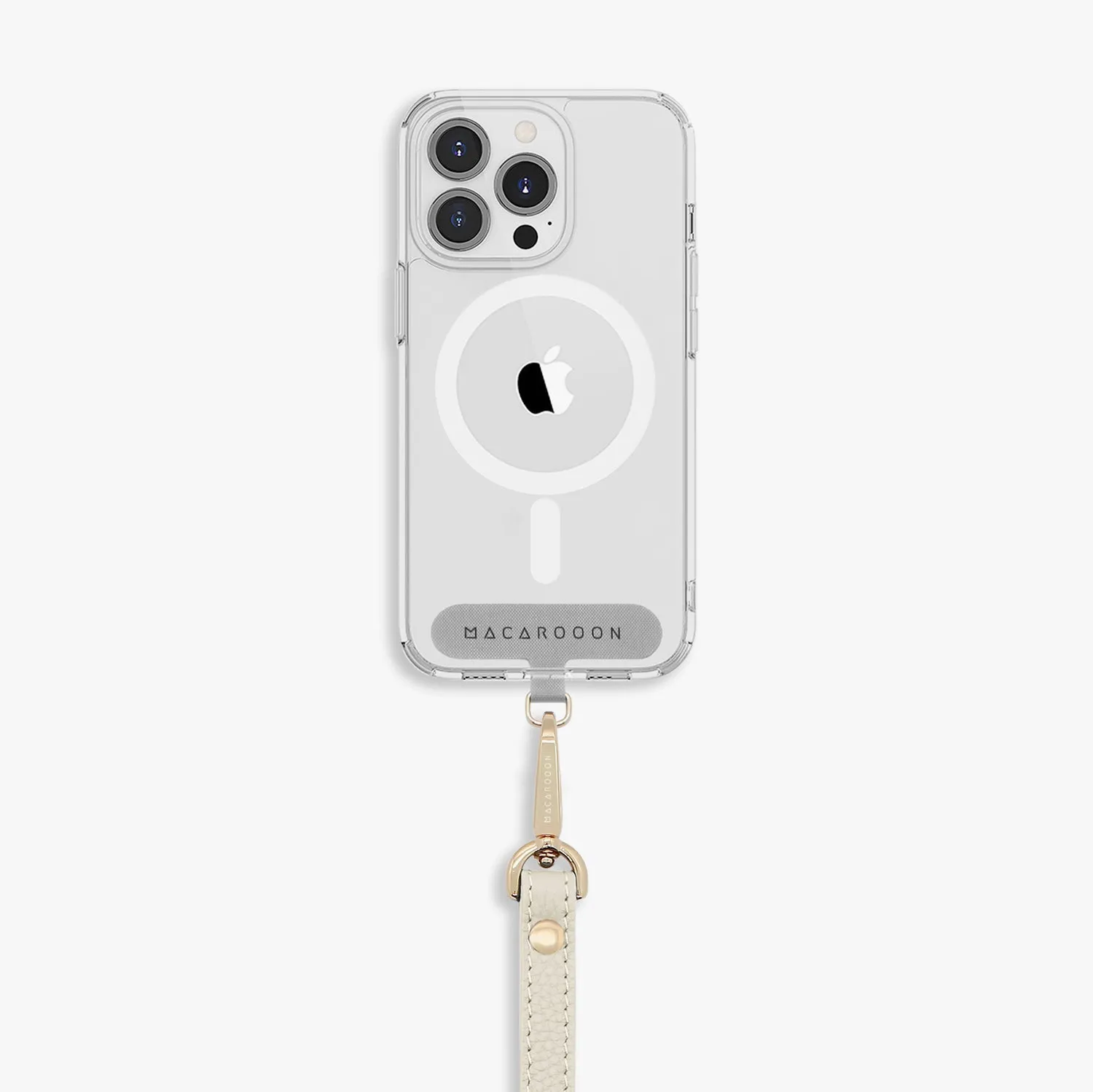 iPhone 13 Mini Clear Case with Wrist Leather Strap