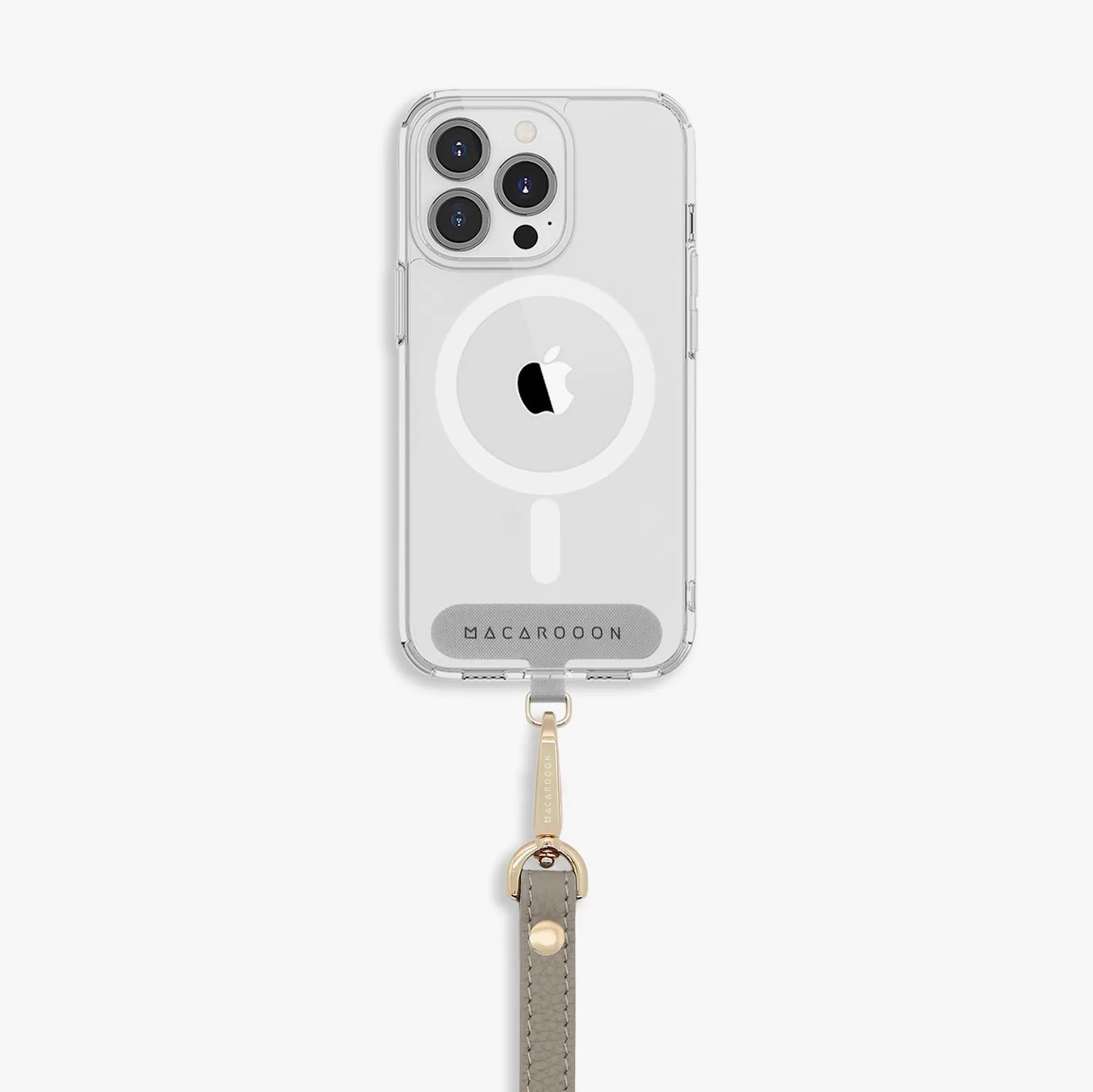 iPhone 13 Mini Clear Case with Wrist Leather Strap