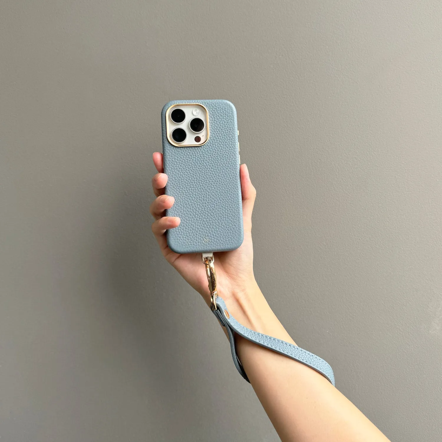 iPhone 16 Leather MagSafe Case with Wrist Leather Strap