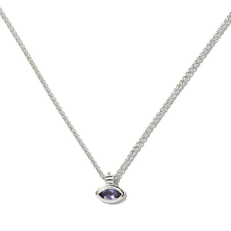 Iris Necklace, Iolite, Silver