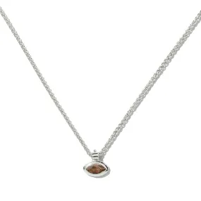 Iris Necklace, Smokey Quartz, Silver