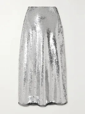 Lyra sequined tulle midi skirt