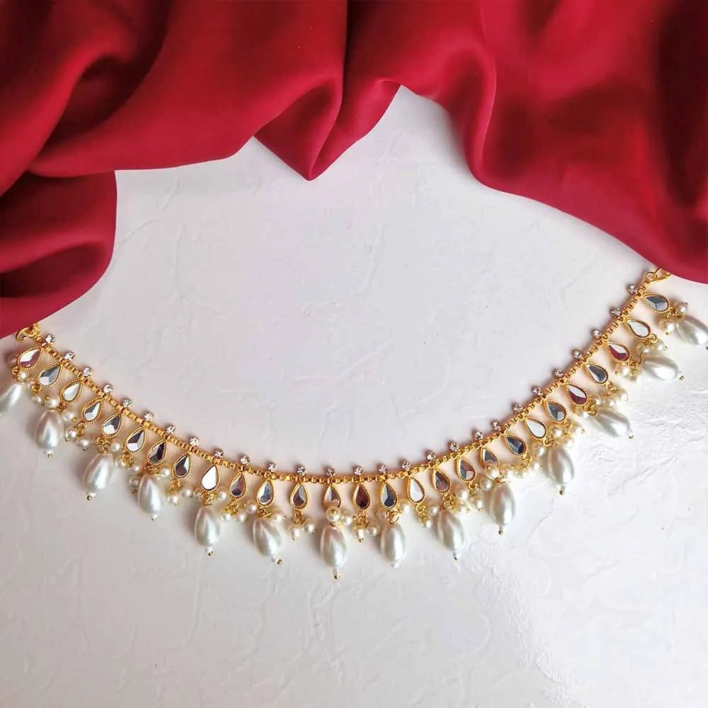 Manika Earrings/Necklace (Pearl White)
