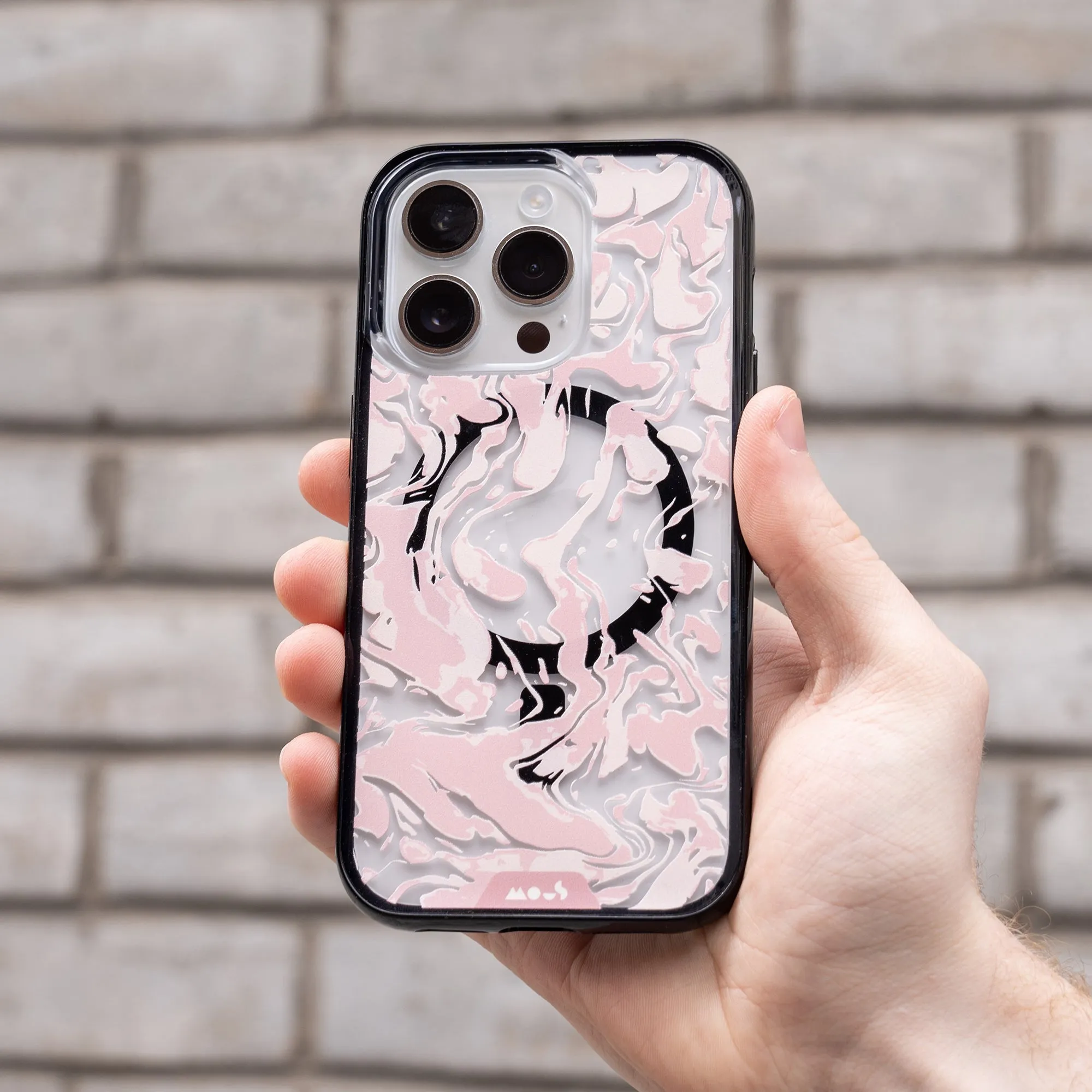 Marbled Dusky Pink MagSafe® Compatible Phone Case - Clarity 2.0