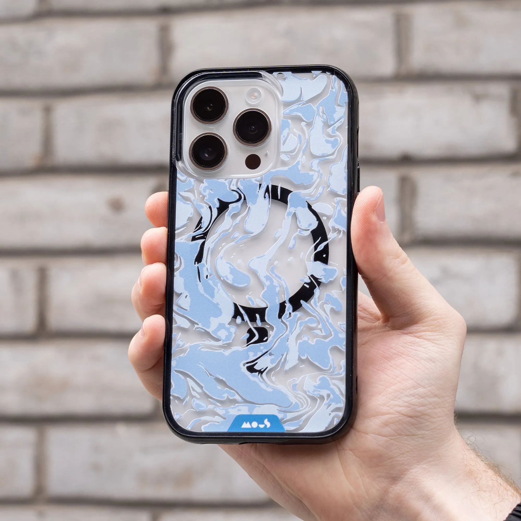 Marbled Sky Blue MagSafe® Compatible Phone Case - Clarity 2.0