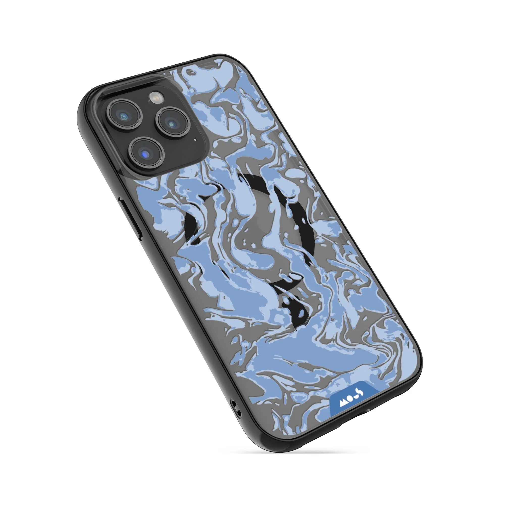 Marbled Sky Blue MagSafe® Compatible Phone Case - Clarity 2.0