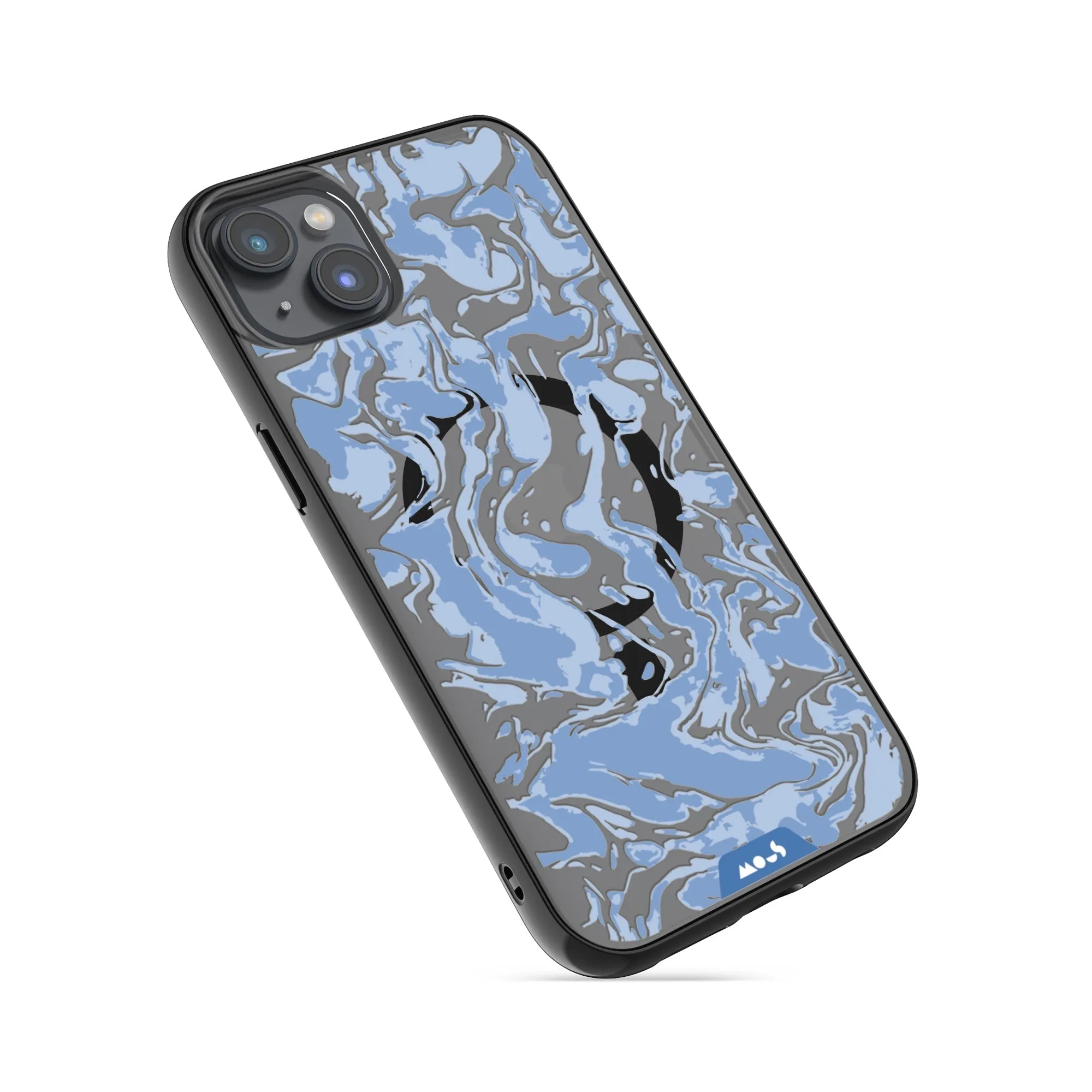 Marbled Sky Blue MagSafe® Compatible Phone Case - Clarity 2.0