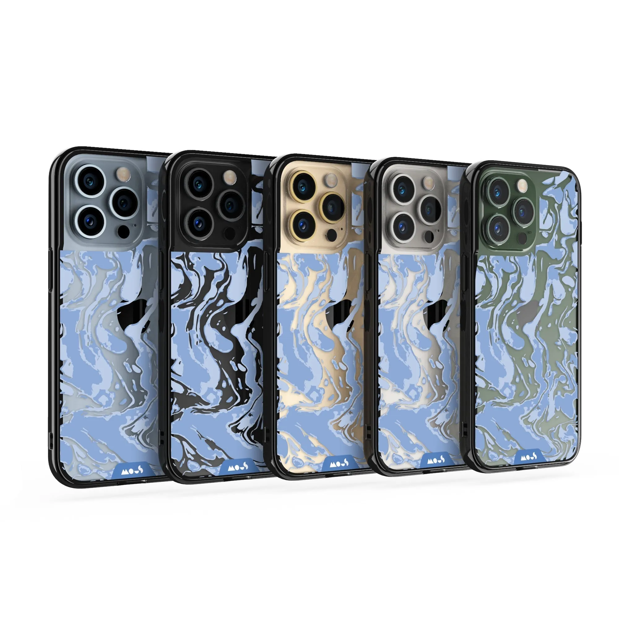 Marbled Sky Blue Printed Phone Case - Clarity