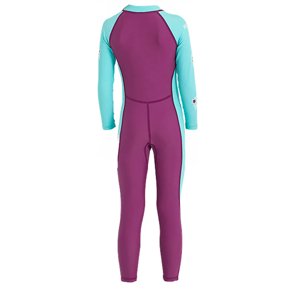Maroon Mint Quote Sleeves Full Length Kids Swimwear With Upto 50  Feature