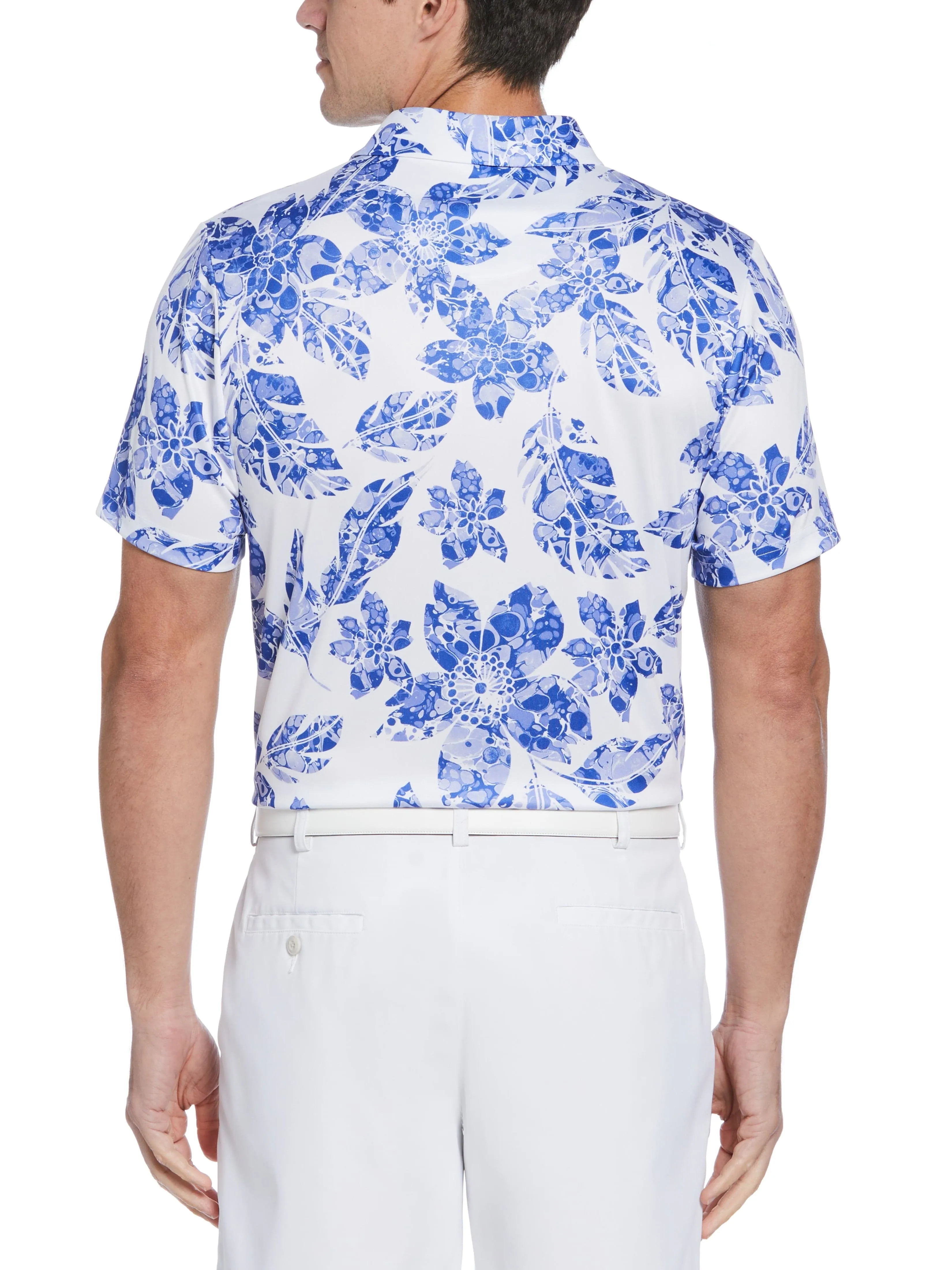 Men's Short Sleeve Botanical Print Polo