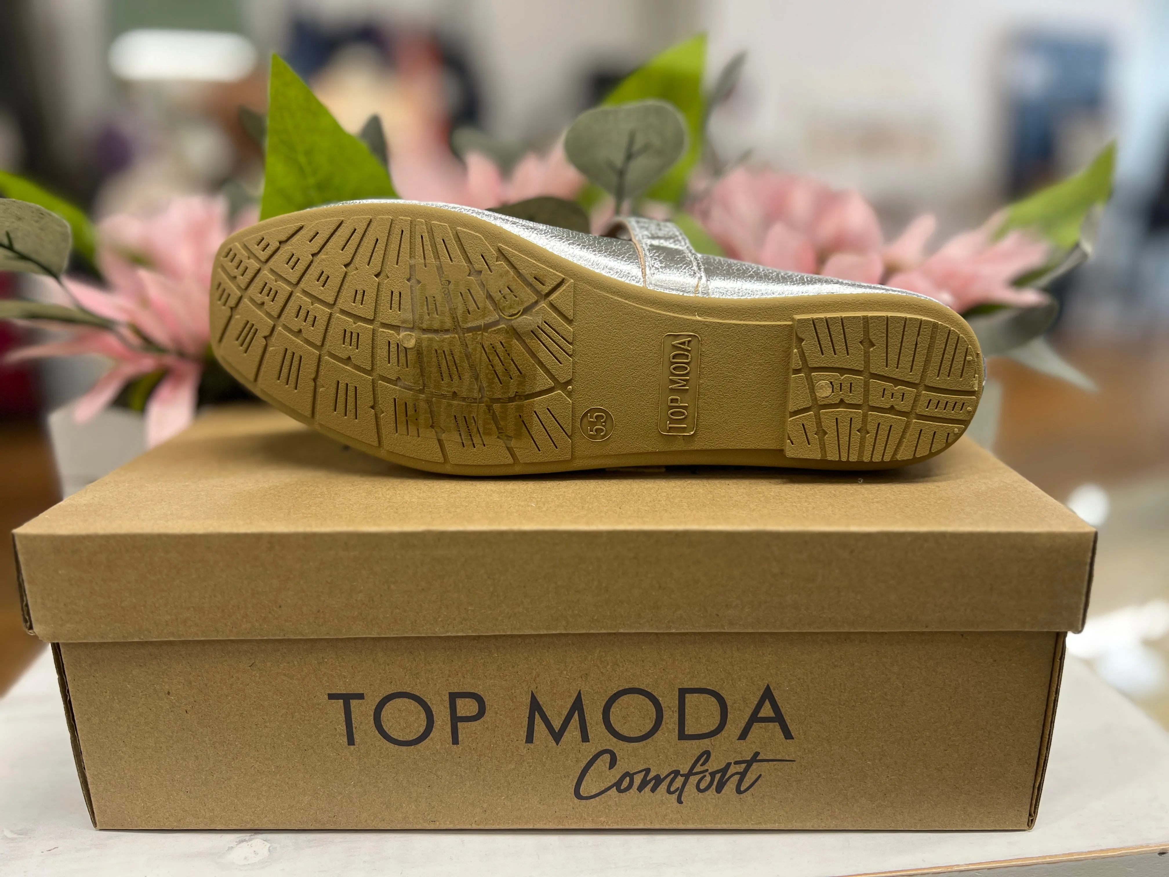 Metallic Silver Ballet Flats