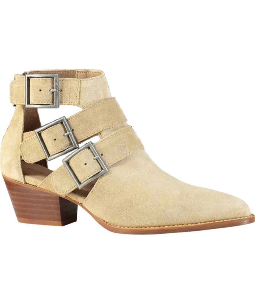 Mint Velvet Beige Elora Cut Out Ankle Boot UK 3 EU 36 👠