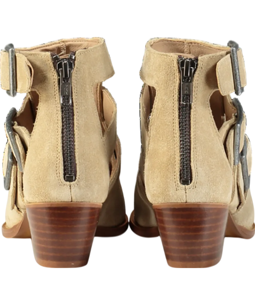 Mint Velvet Beige Elora Cut Out Ankle Boot UK 3 EU 36 👠