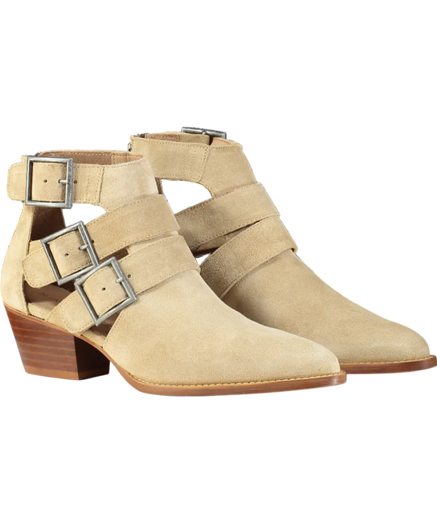 Mint Velvet Beige Elora Cut Out Ankle Boot UK 3 EU 36 👠